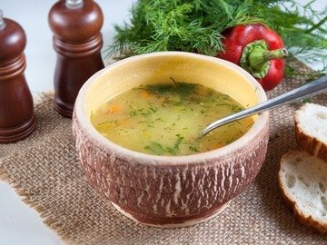 Постный суп с овсяными хлопьями